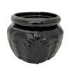 Leaf Self Watering Glazed Ceramic Pot - Black - 6.25 X 4.75"