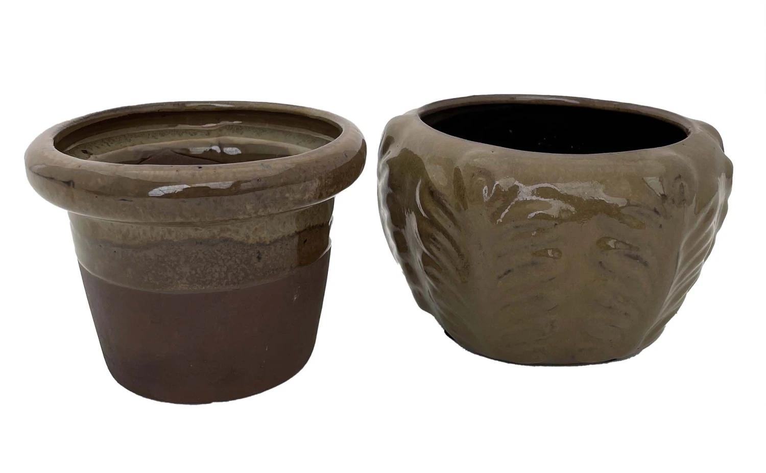 Leaf Self Watering Glazed Ceramic Pot - Mustard - 6.25 X 4.75" - Image 2