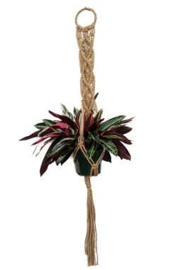 Natural Jute Macrame Plant Hanger - 47" Length - Holds 6-8" Pot Size - Model 31