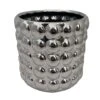 Bubbles Ceramic Cylinder Pot - 5" X 5" - Chrome