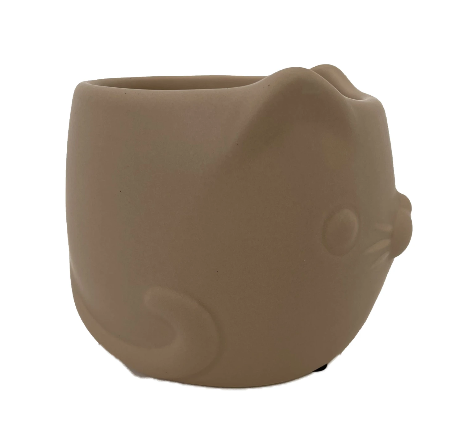 Tan Cat Ceramic Animal Pot - 6" X 4" - NEW - Image 2