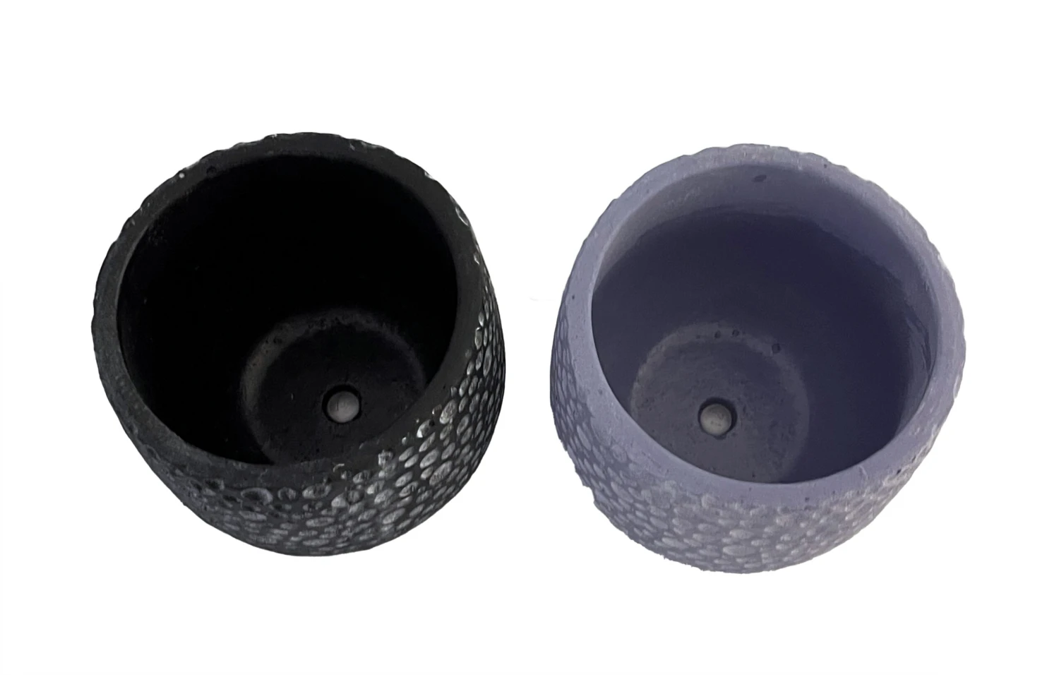 Double Bubbles Caprise Cement Planters - 4.25" X 4" - Two Pack- 1 Black And 1 Blue - Image 2