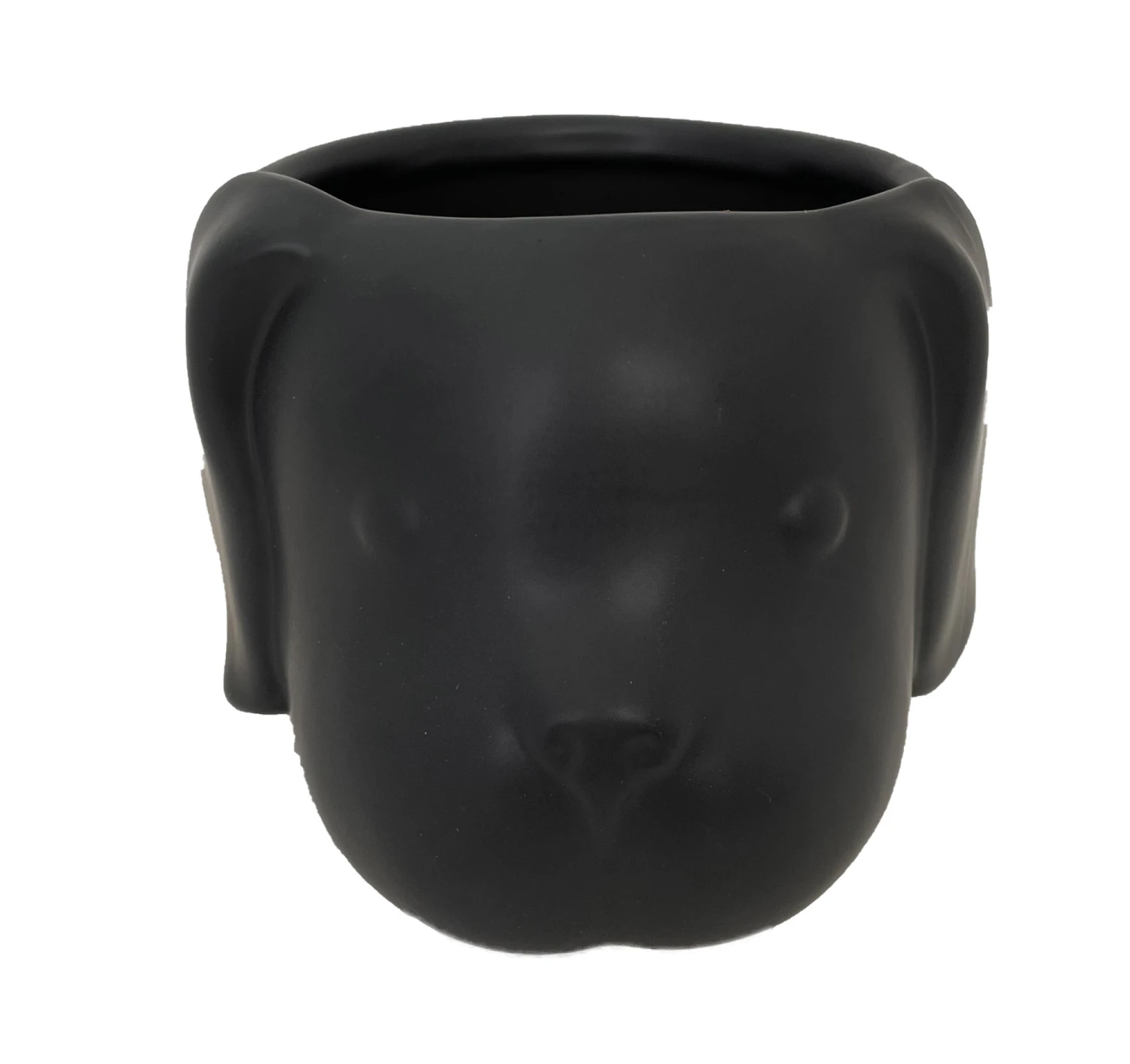 Black Puppy Ceramic Animal Pot - 6" X 4" - NEW - Image 2