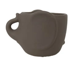 Grey Elephant Ceramic Animal Pot - 6" X 4" - NEW
