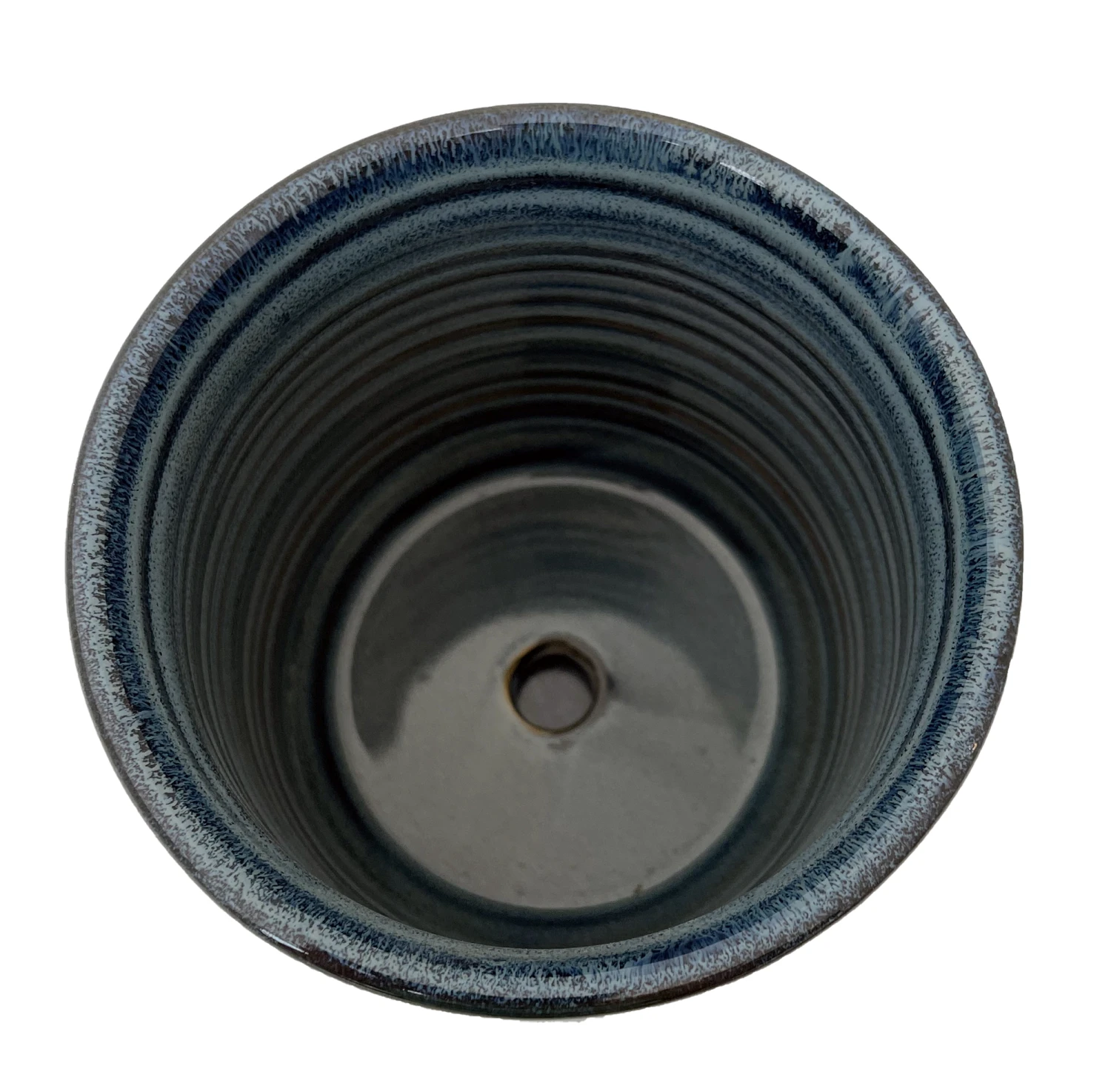 Ellora Ceramic Planter With Attached Saucer - Sapphire - 4.5" X 4.25" - Image 2