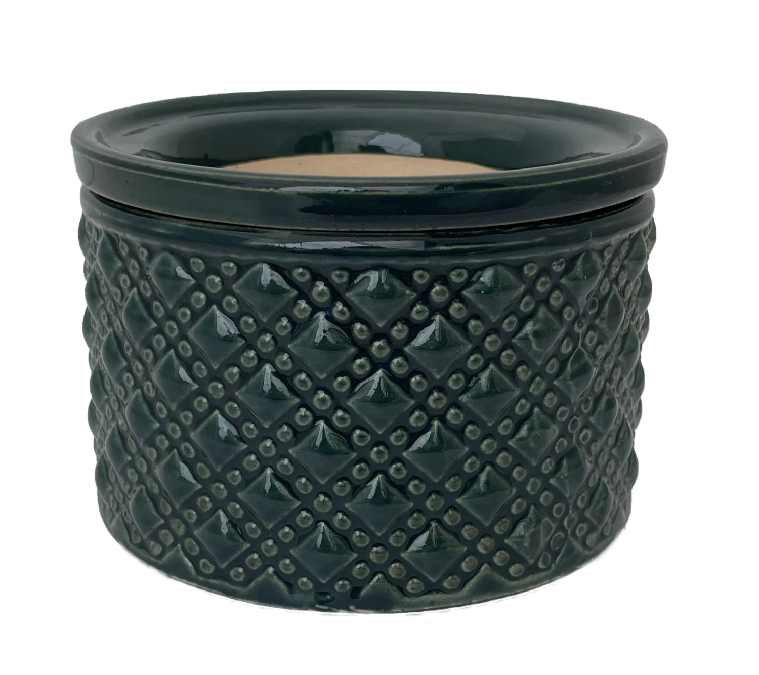 Knots Self Watering Glazed Ceramic Pot - Tourmaline - 5" X 3.5"