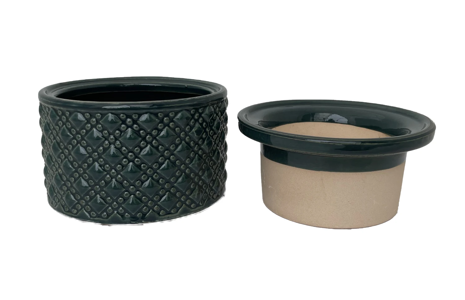 Knots Self Watering Glazed Ceramic Pot - Tourmaline - 5" X 3.5" - Image 2