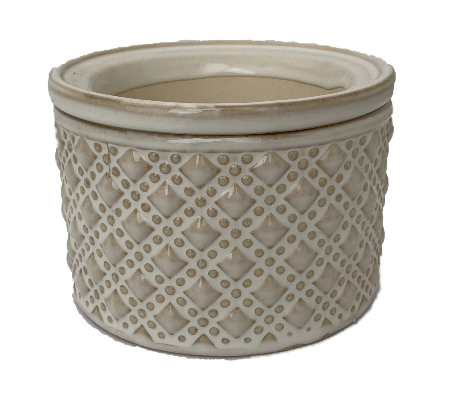 Knots Self Watering Glazed Ceramic Pot - Moonstone - 5" X 3.5"