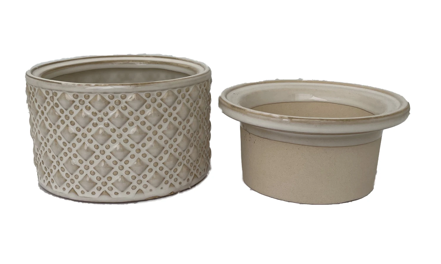 Knots Self Watering Glazed Ceramic Pot - Moonstone - 5" X 3.5" - Image 2