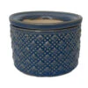 Knots Self Watering Glazed Ceramic Pot - Legion Blue - 5" X 3.5"