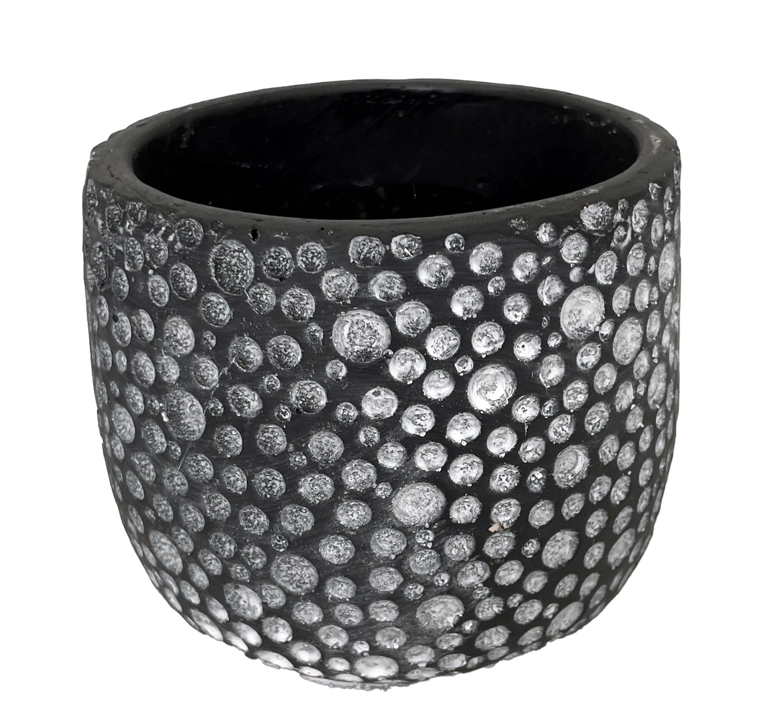 Caprise Cement Planter - 4.25" X 4" - Indoors Or Out - Onyx