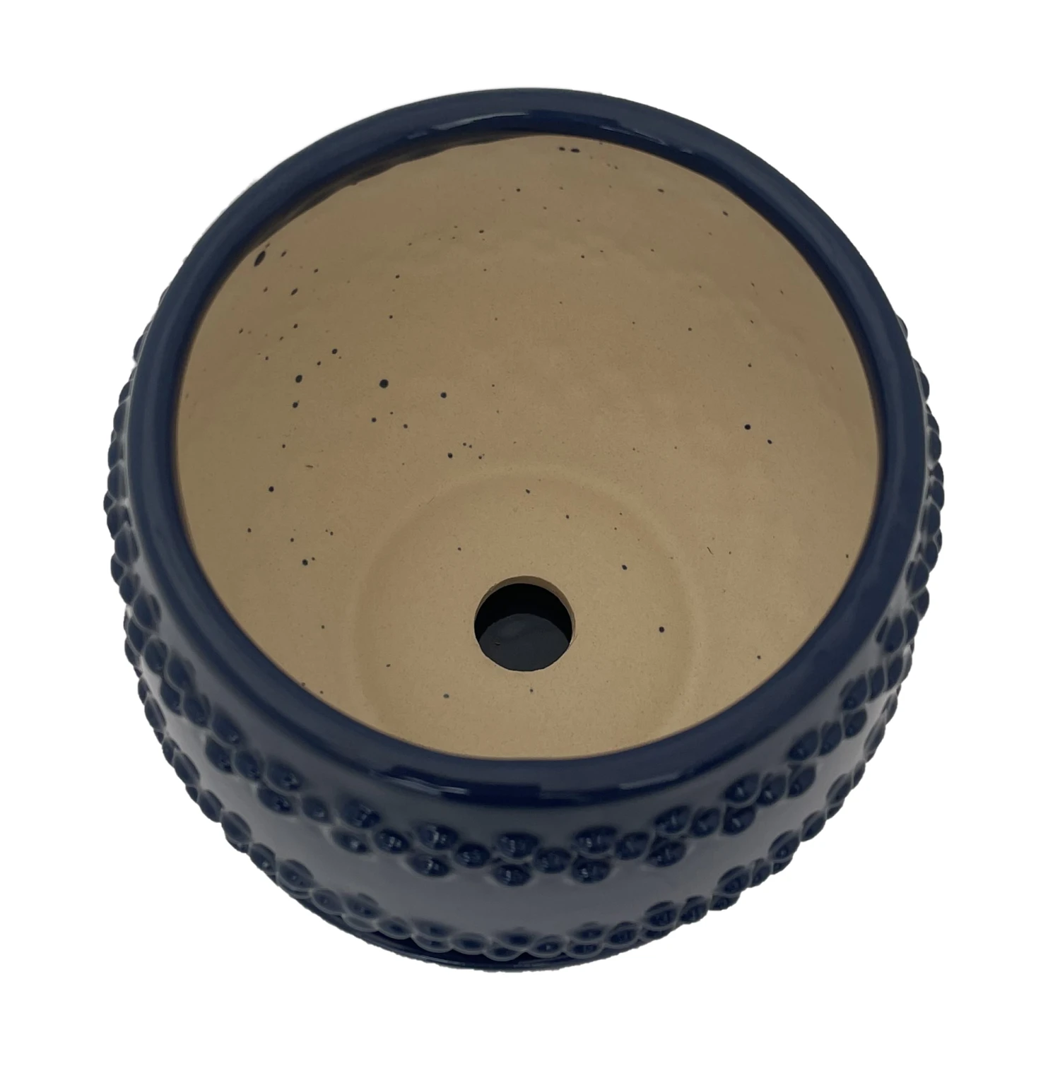 Seneca Ceramic Pot With Attached Saucer - 5" X 4.25" - Blue - Image 2