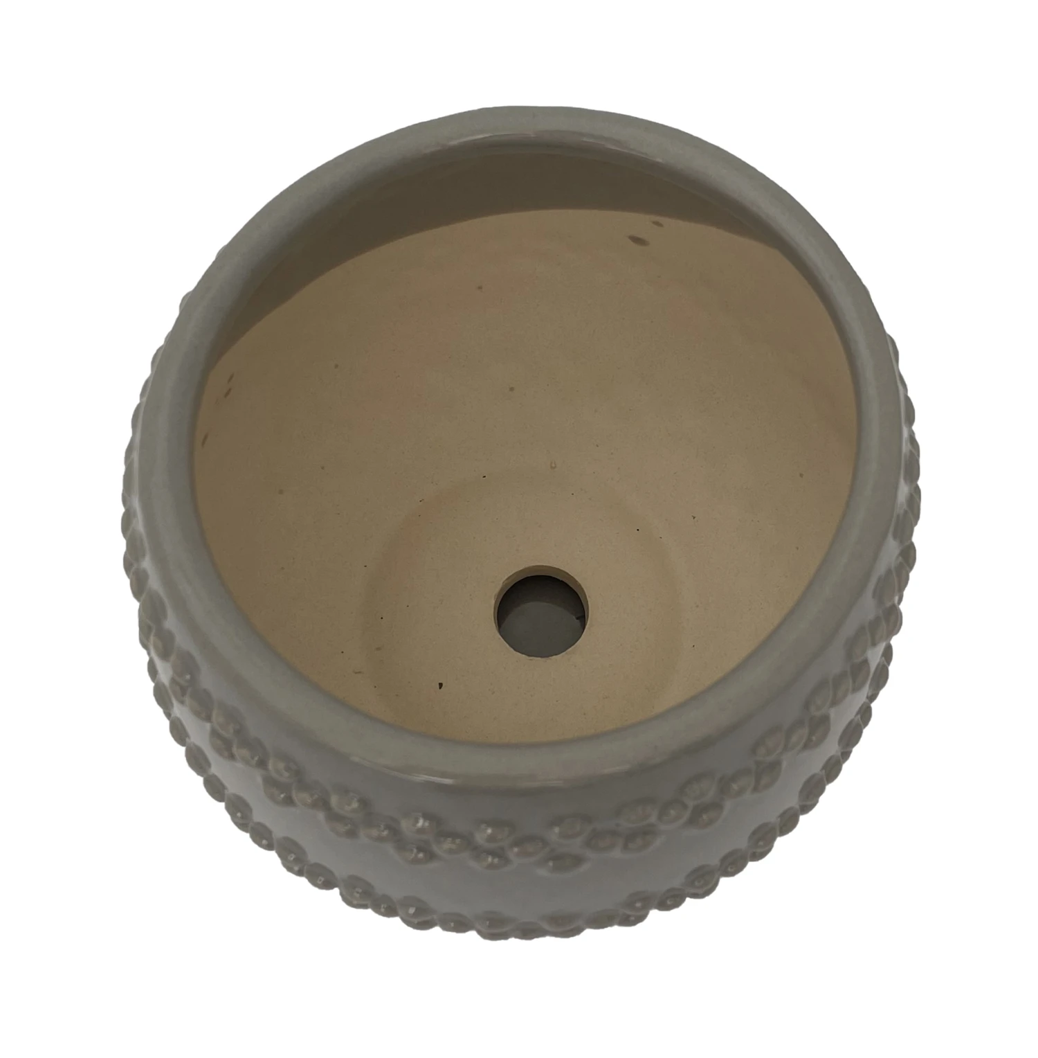 Seneca Ceramic Pot With Attached Saucer - 5" X 4.25" - Light Grey - Image 2